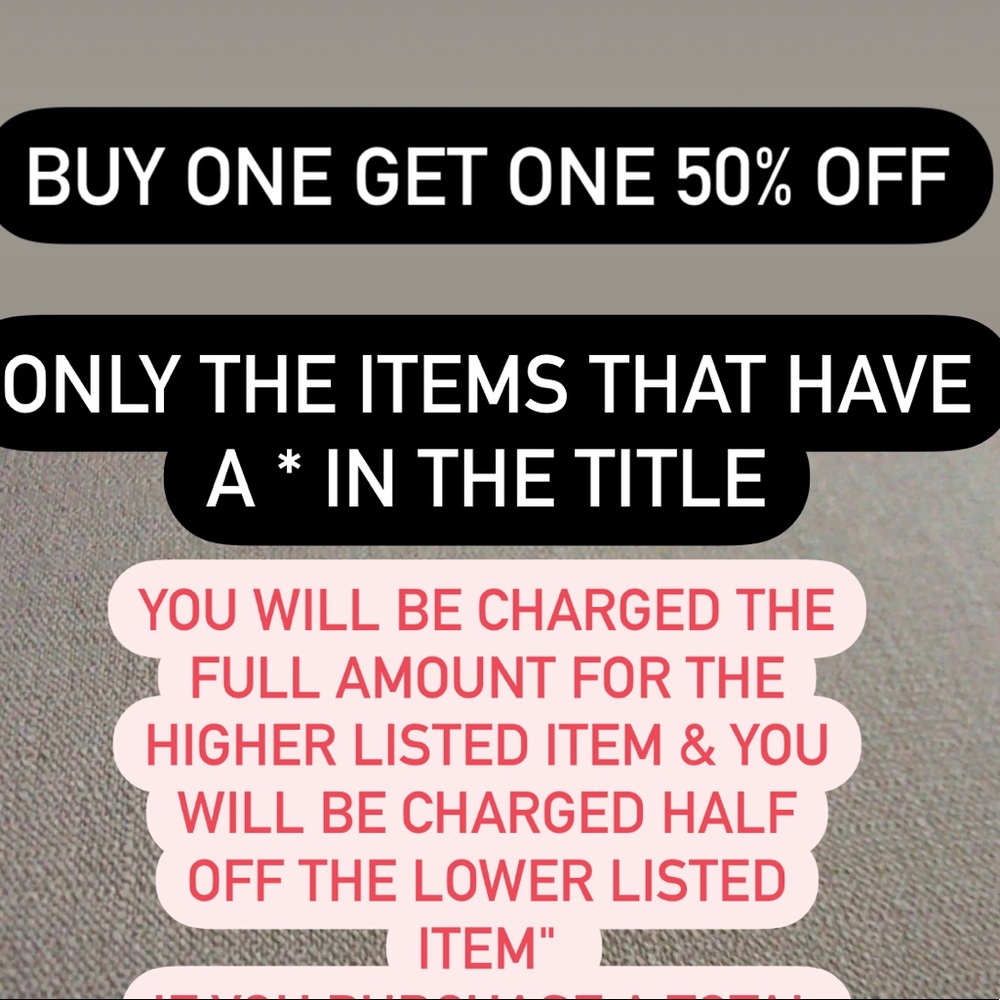 BUY ONE GET ONE 50% OFF